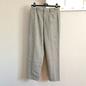 Uniqlo Womens Smart Ankle Classic Work Pants Size 26 27 Plaid Gingham Grey Beige